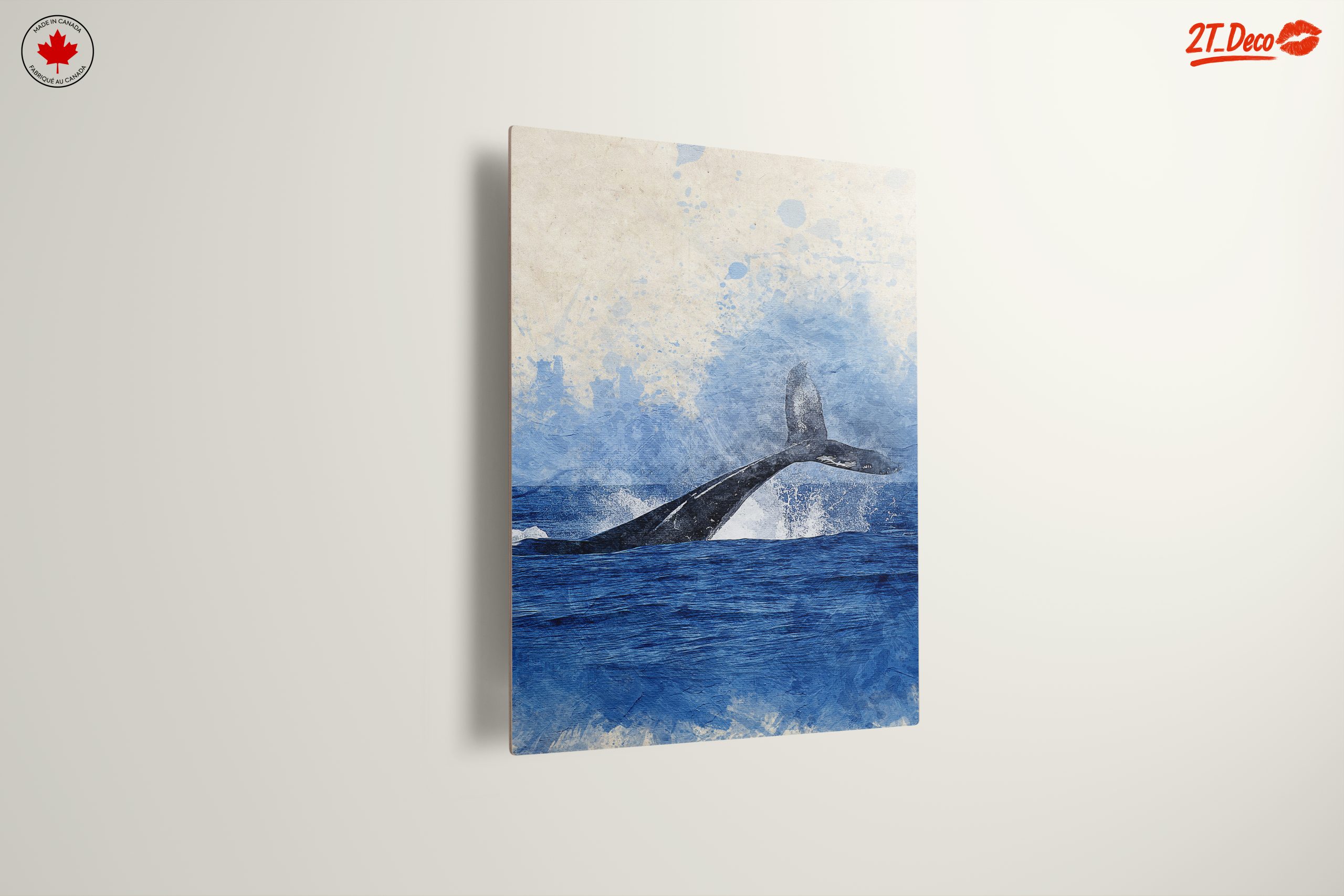 Whale Splashing in Artistic Blue - Image 13