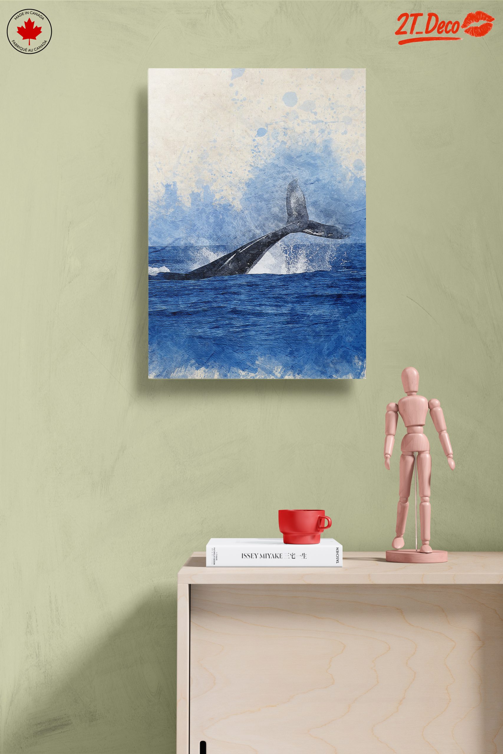 Whale Splashing in Artistic Blue - Image 14