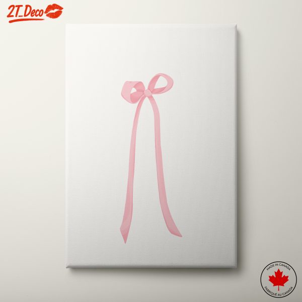 Soft Pink Ribbon Minimalist Artwork