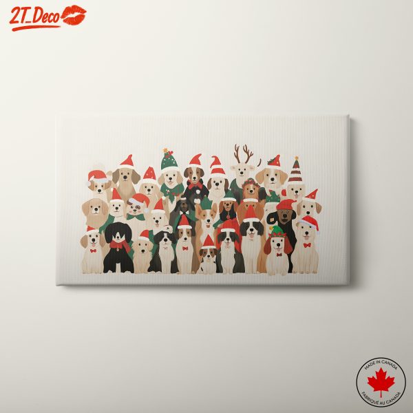 Festive Dogs in Santa Hats