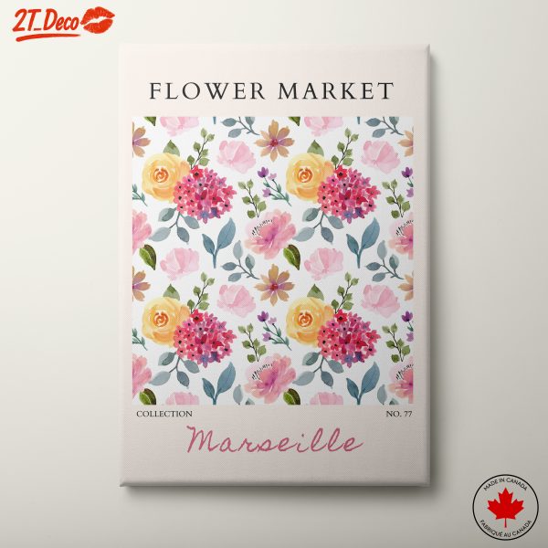 Floral Market Artwork Featuring Vibrant Flowers