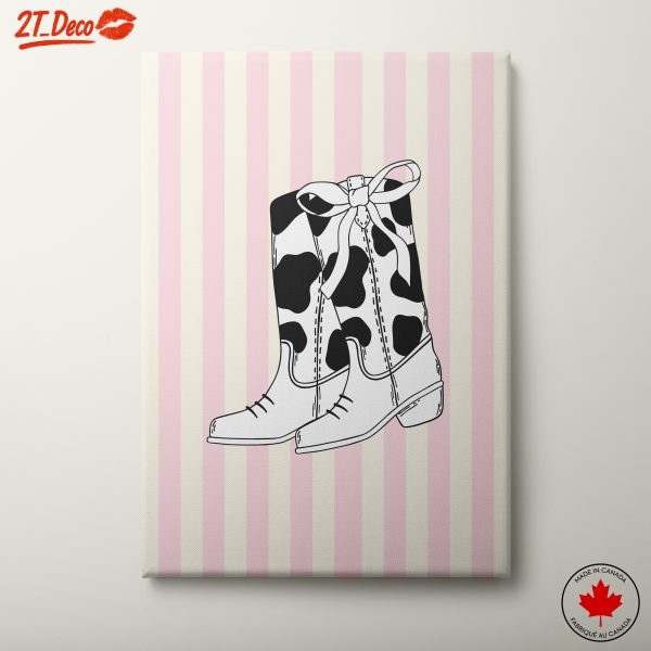Stylized Cow Print Boots Art