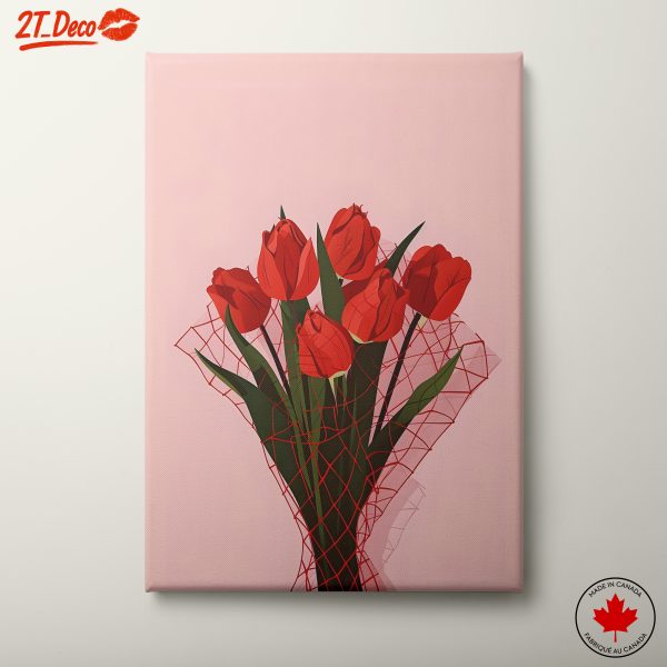 Vibrant Red Tulips Bouquet Art