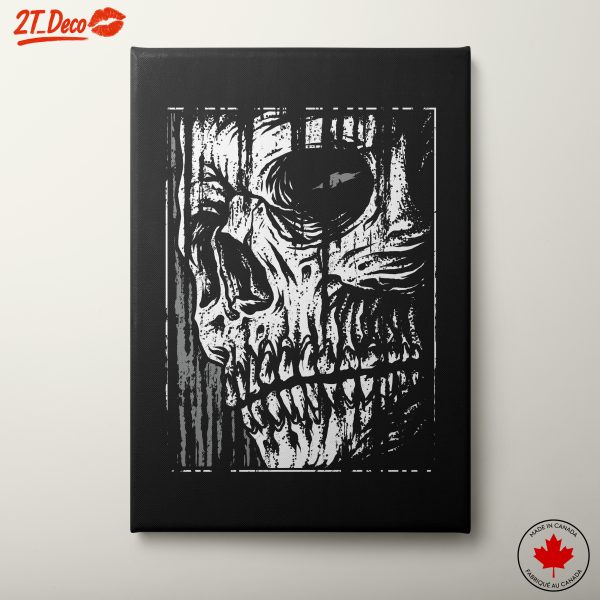 Stylized Skull Illustration in Monochrome