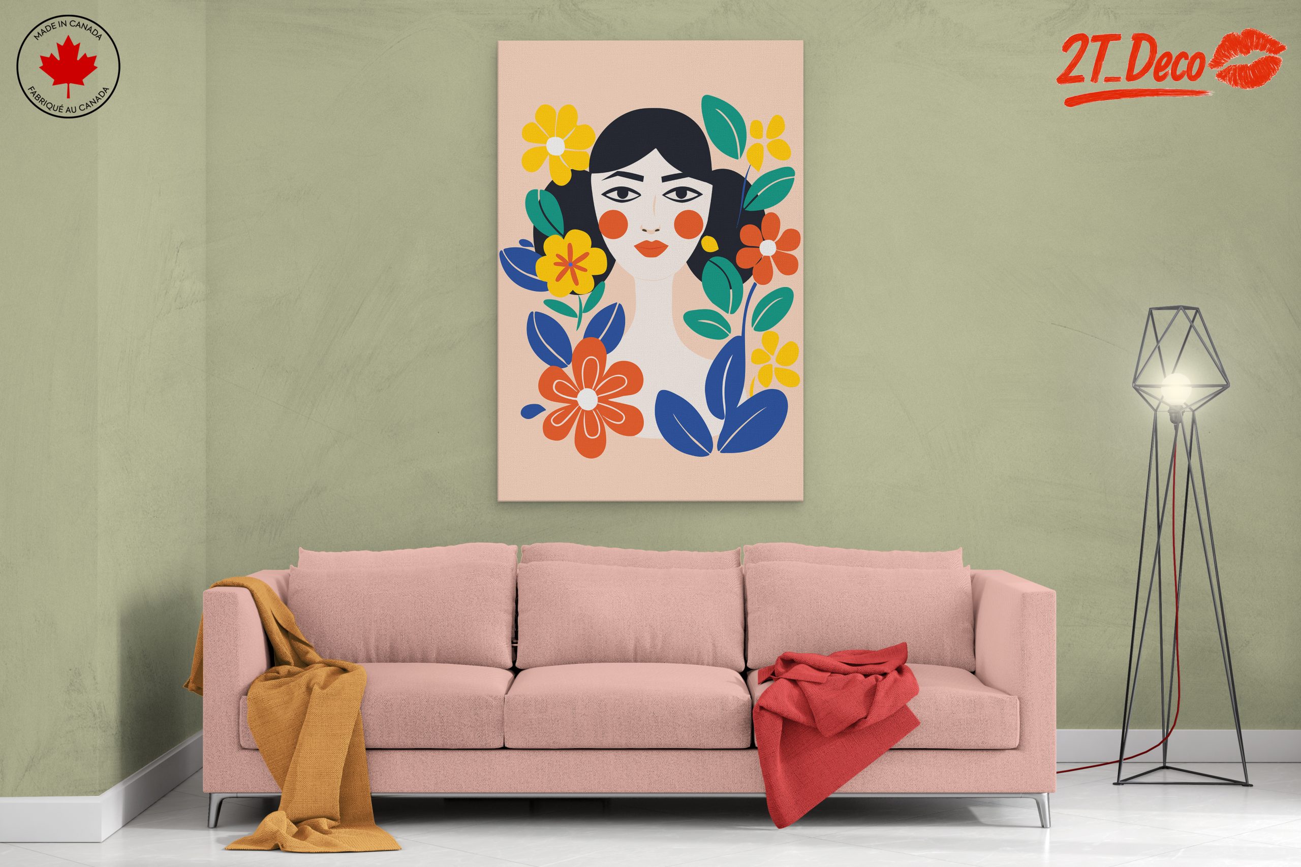 Stylized Woman Portrait with Colorful Flowers - Image 2
