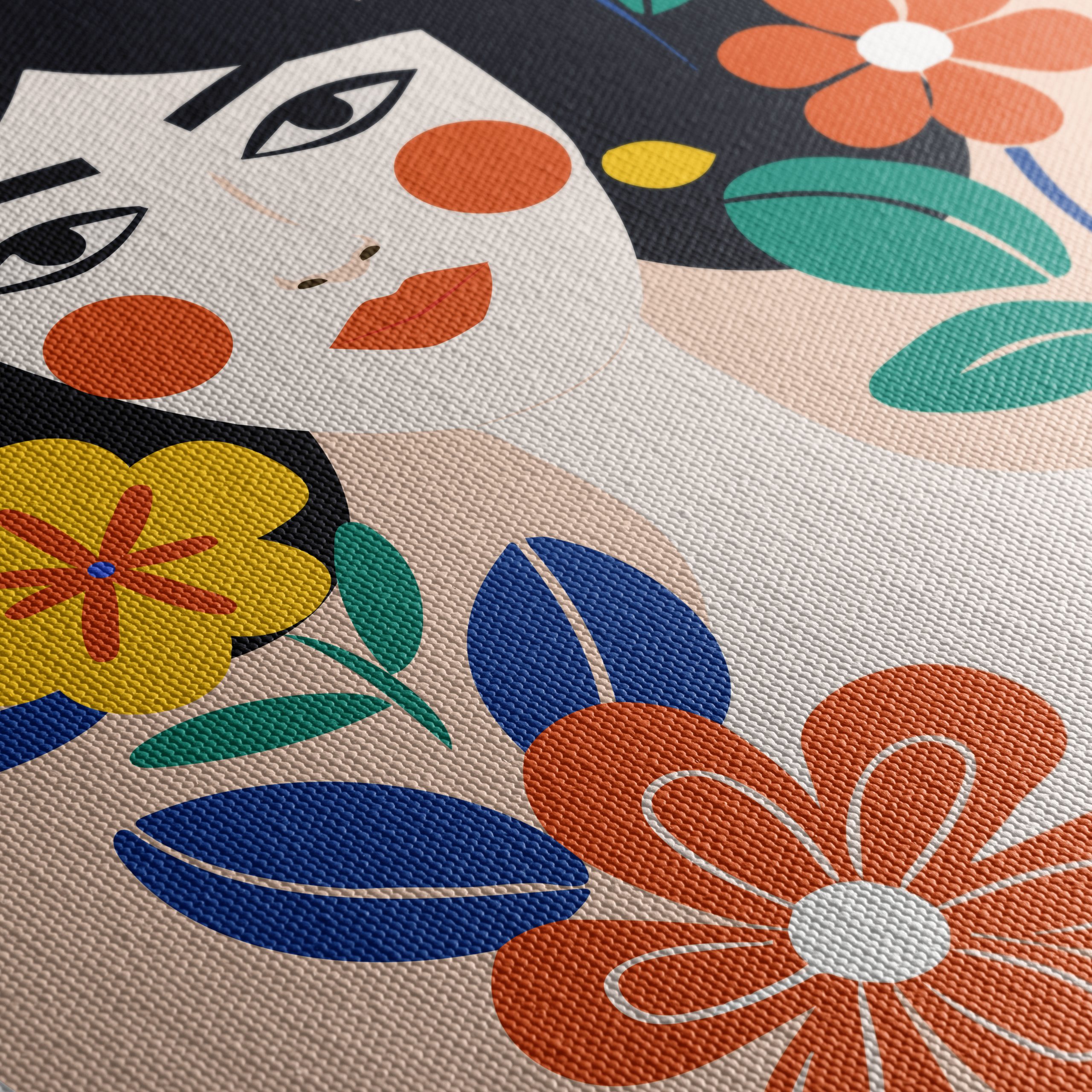 Stylized Woman Portrait with Colorful Flowers - Image 5