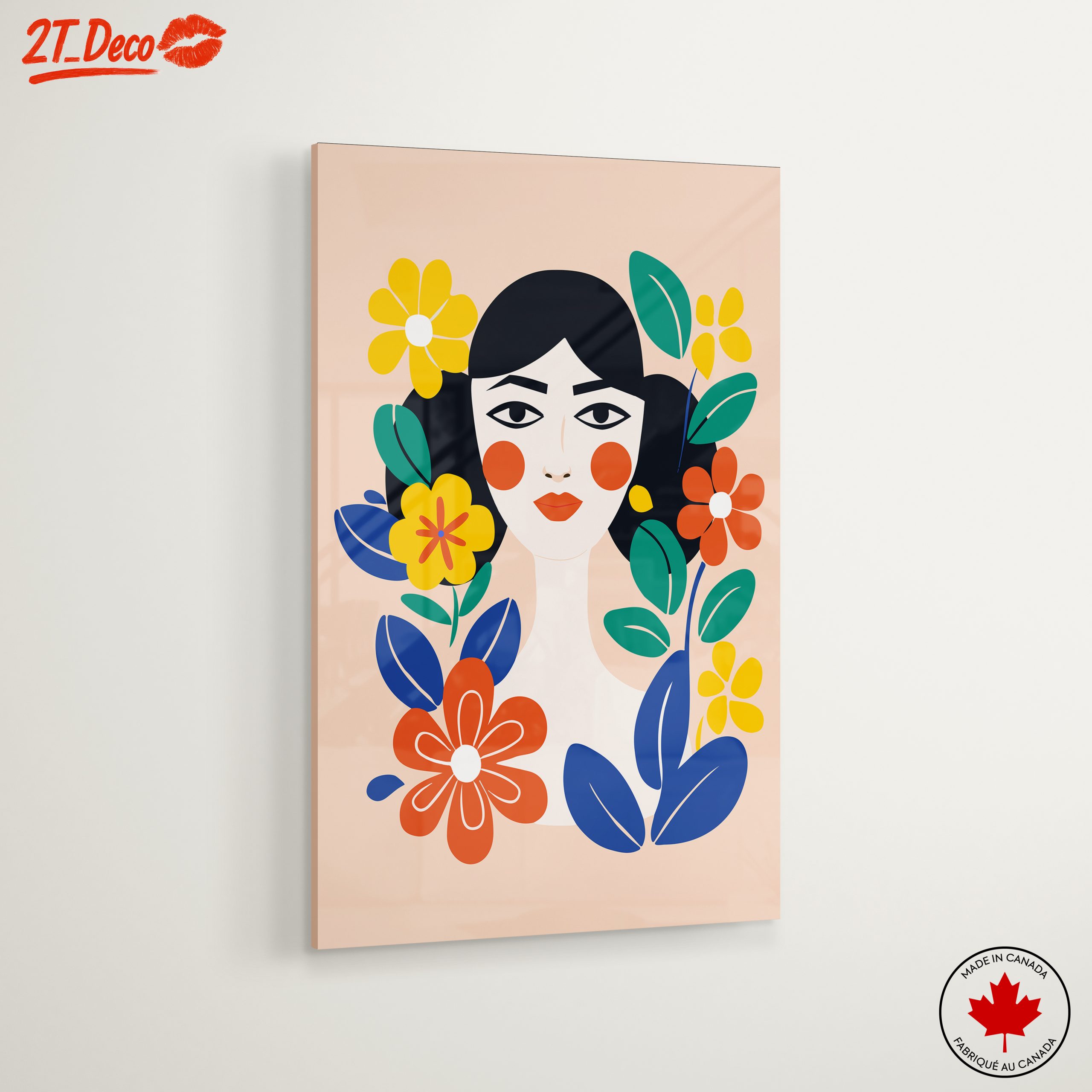 Stylized Woman Portrait with Colorful Flowers - Image 6