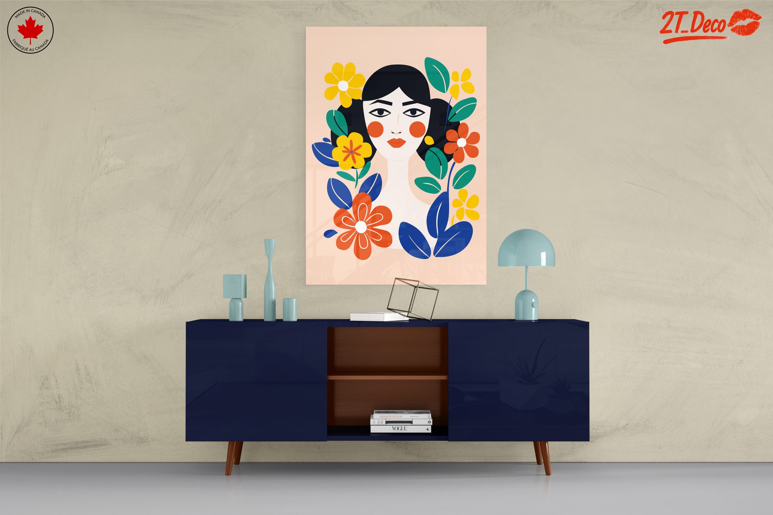 Stylized Woman Portrait with Colorful Flowers - Image 8