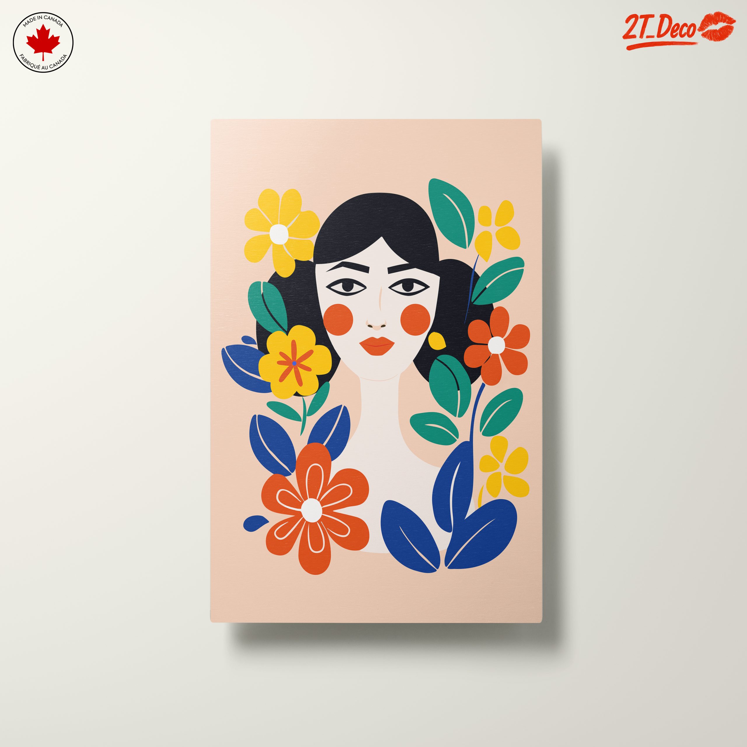 Stylized Woman Portrait with Colorful Flowers - Image 10