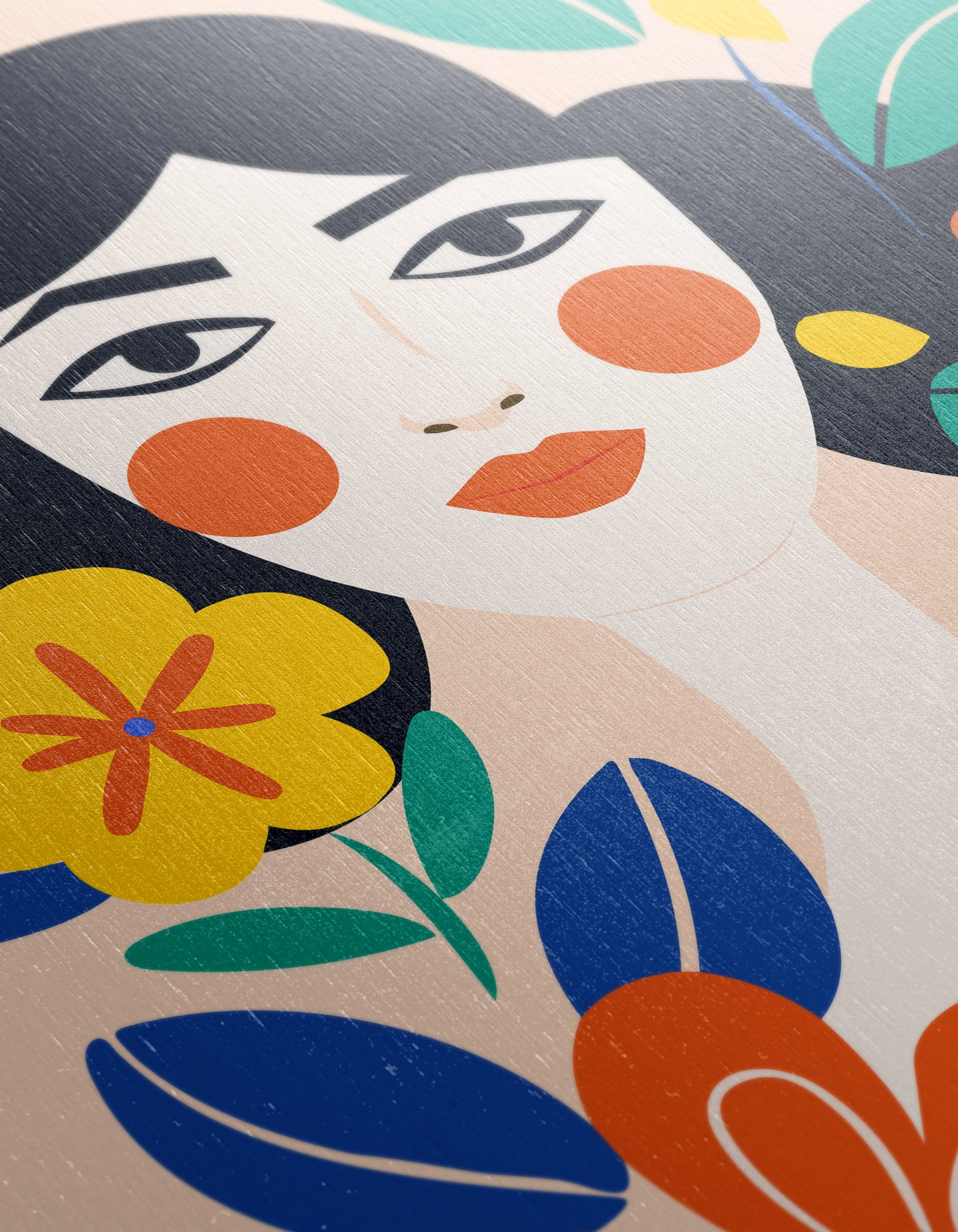 Stylized Woman Portrait with Colorful Flowers - Image 12