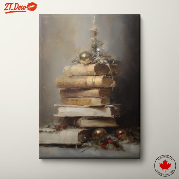 Artistic Depiction of Books with Ornaments