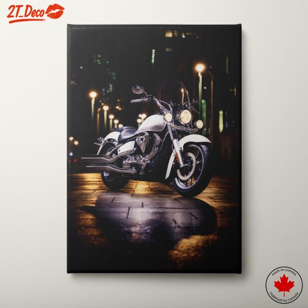 Sleek Motorcycle at Night