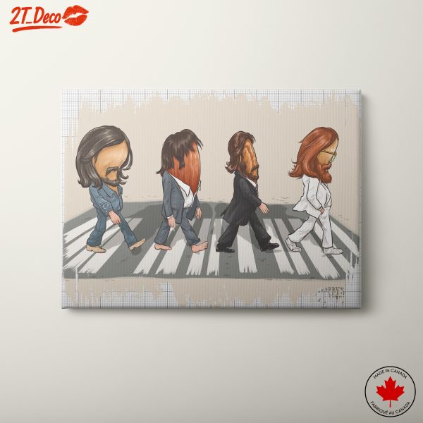 Stylized Art of Musical Icons Walking