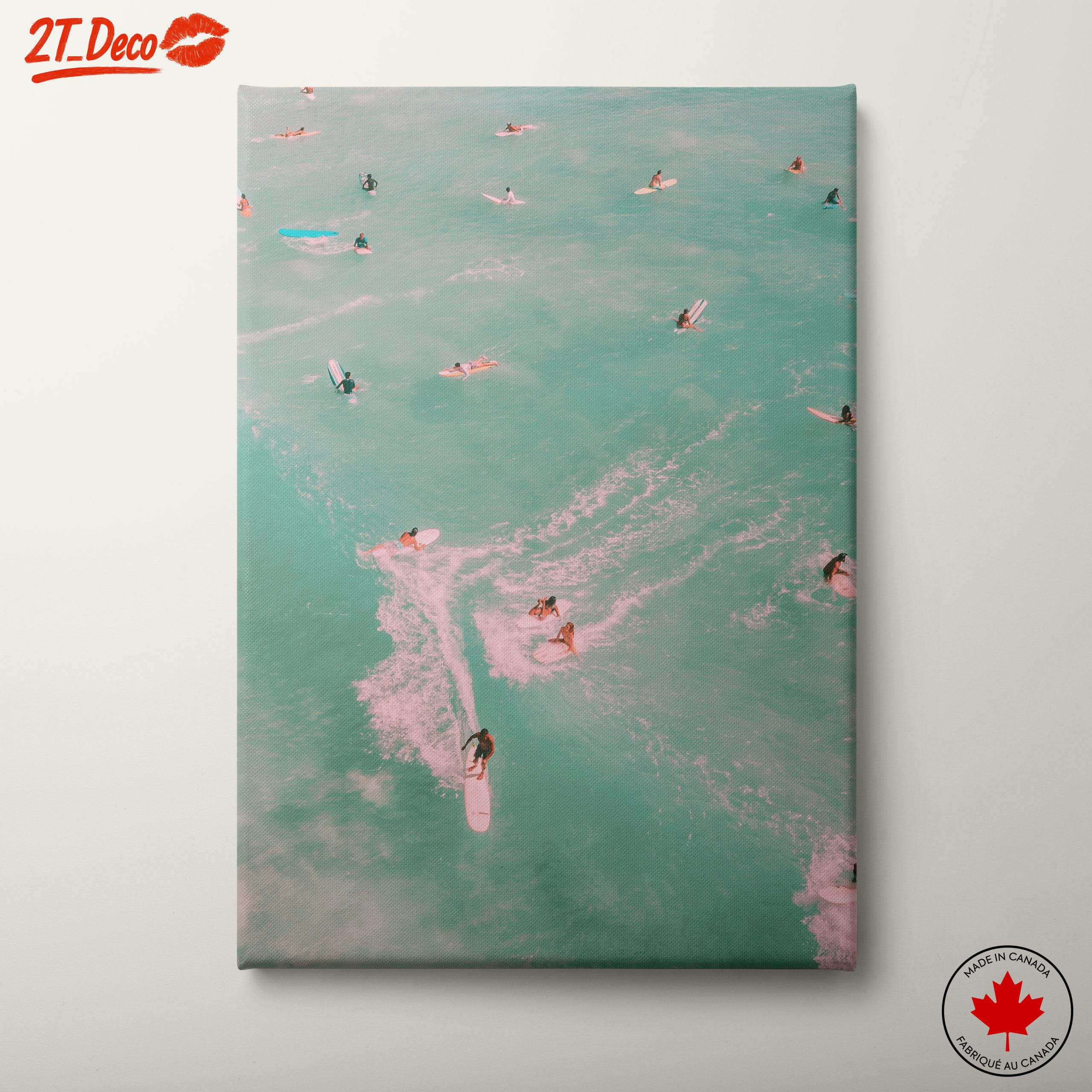 Surfers Riding Waves at the Beach