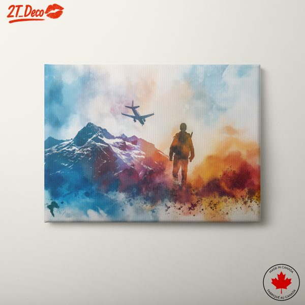 Abstract Adventure Landscape with Silhouette