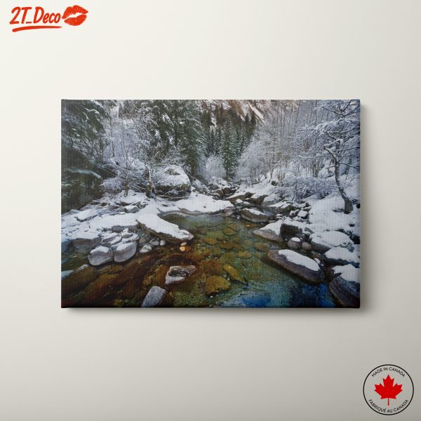 Serene Winter Landscape with Snowy River