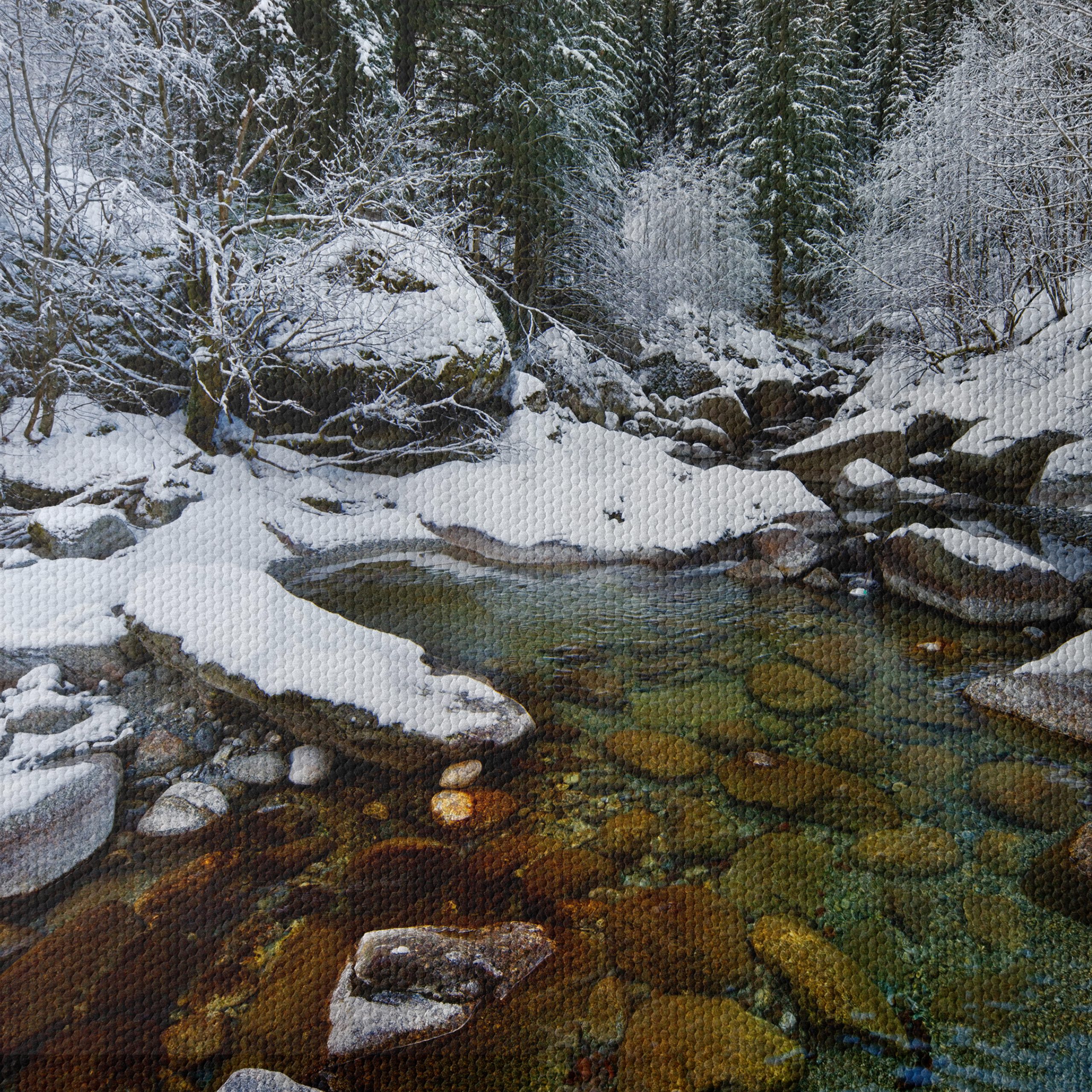 Serene Winter Landscape with Snowy River - Image 4