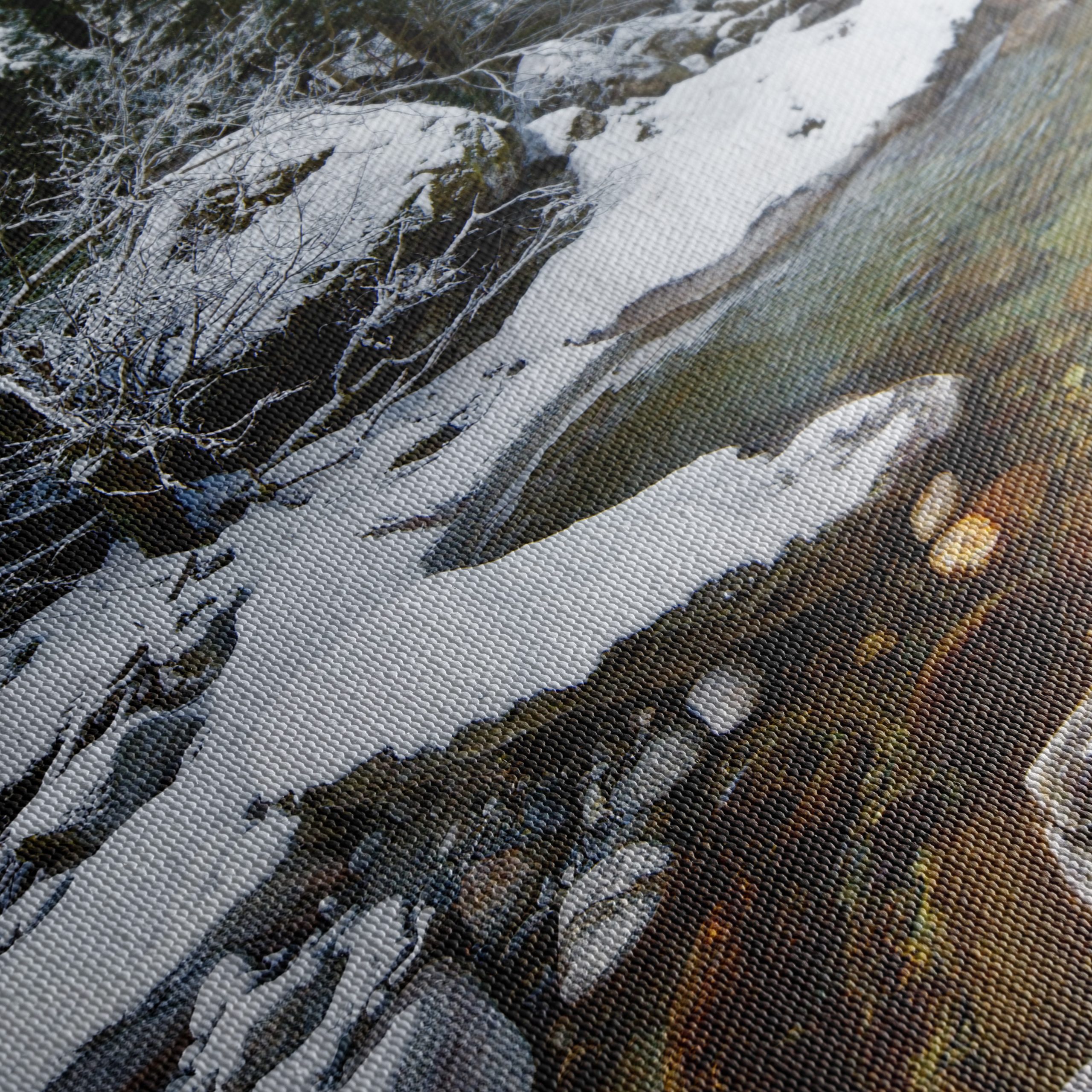 Serene Winter Landscape with Snowy River - Image 5
