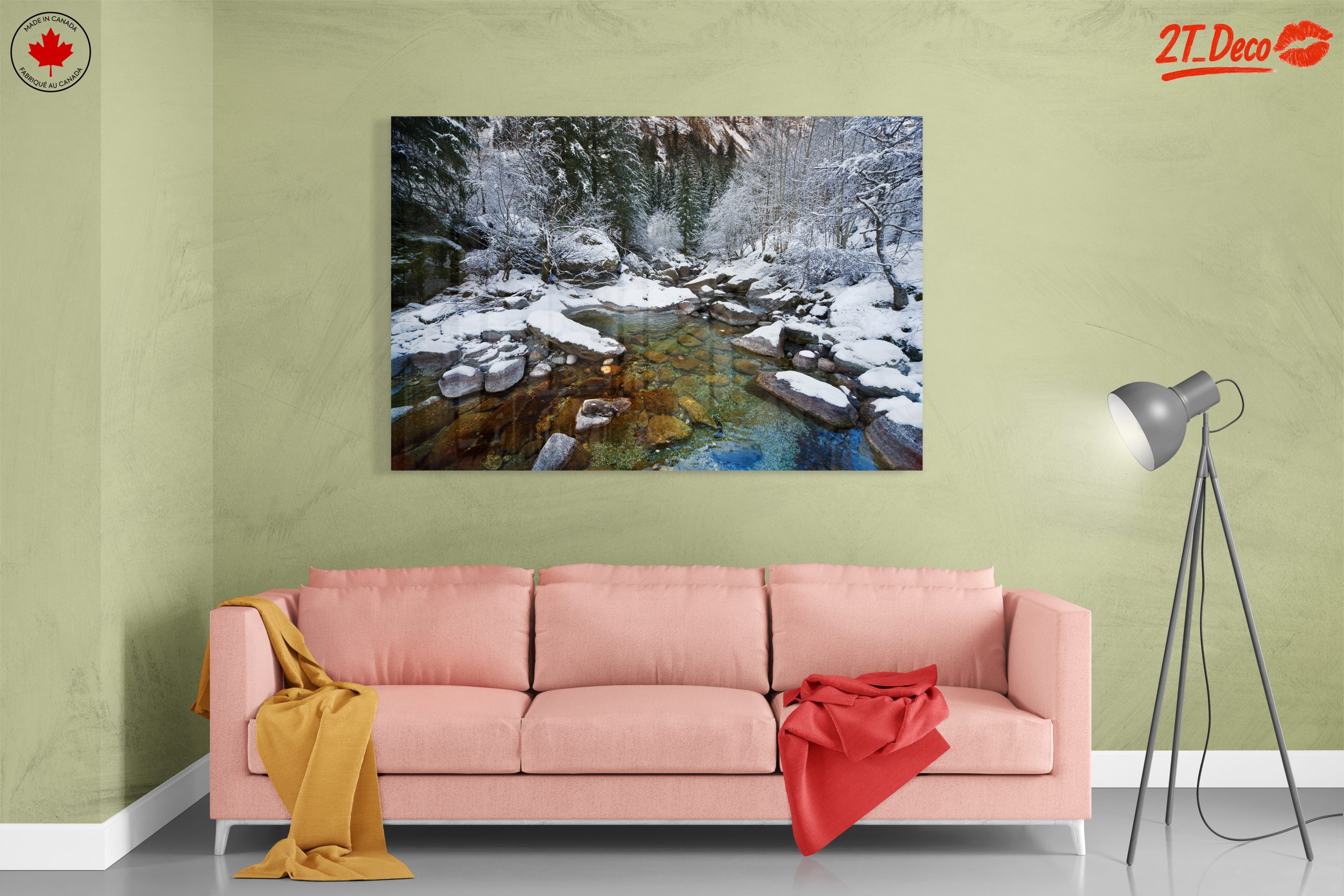 Serene Winter Landscape with Snowy River - Image 7
