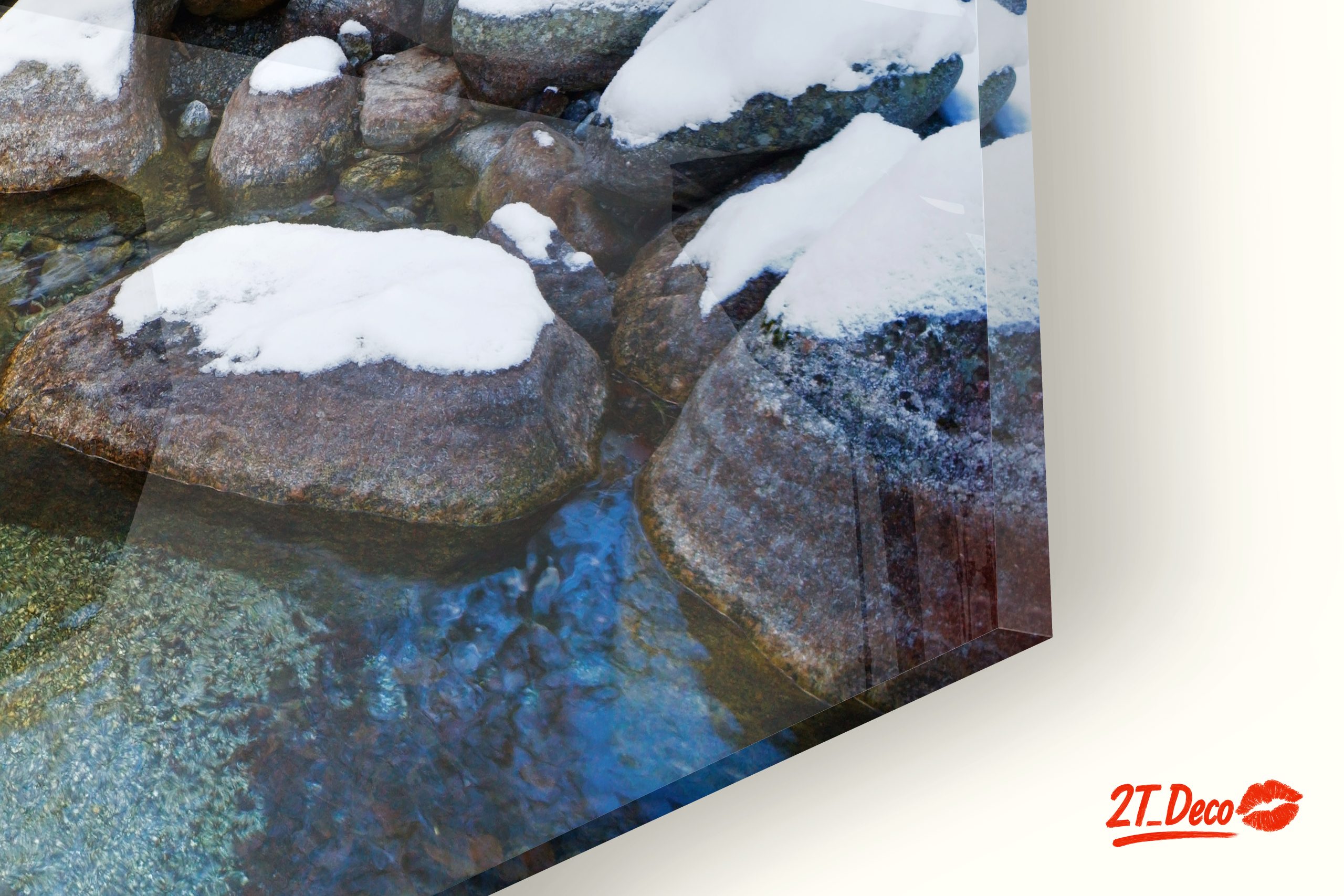 Serene Winter Landscape with Snowy River - Image 9