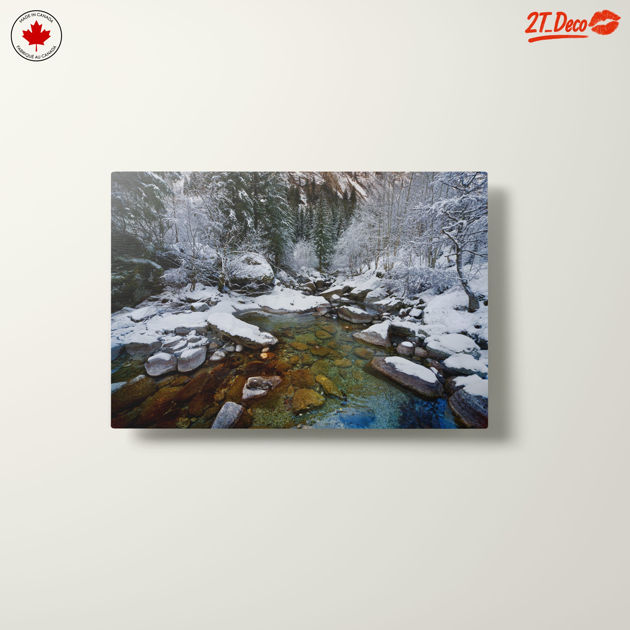 Serene Winter Landscape with Snowy River - Image 10