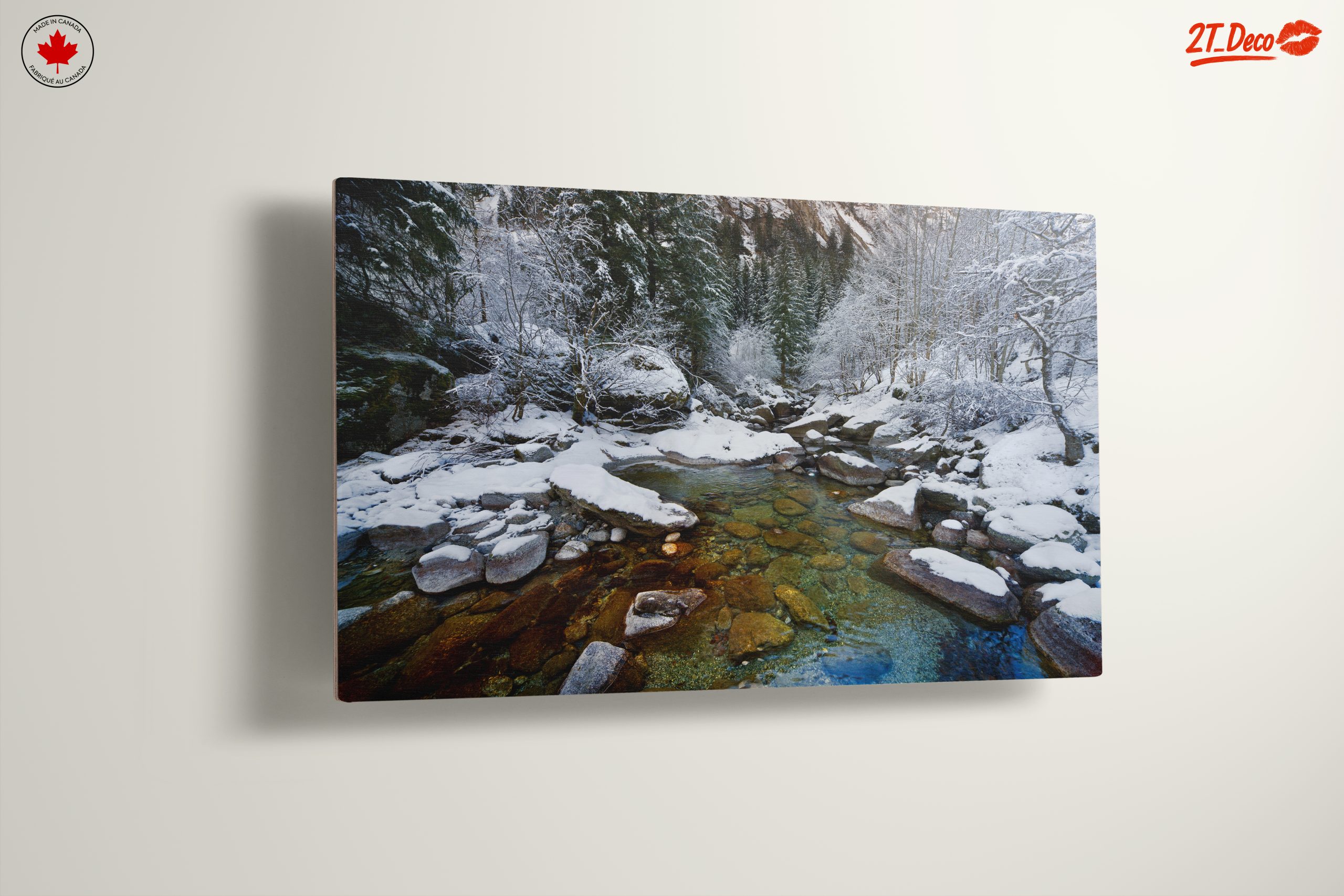 Serene Winter Landscape with Snowy River - Image 13