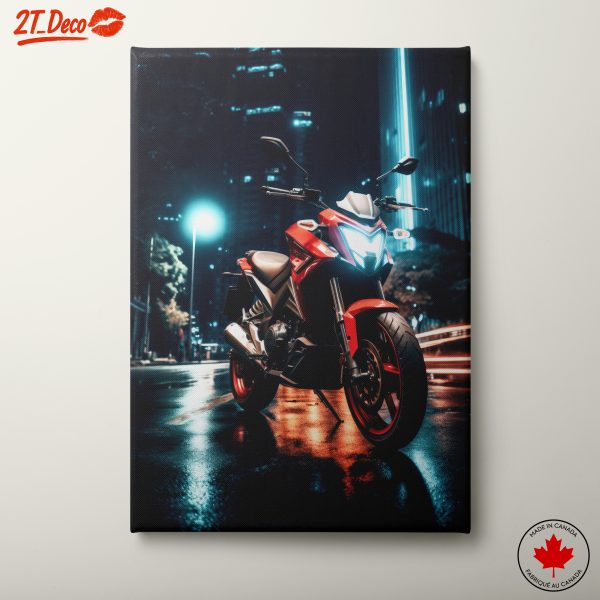 Sleek Motorcycle in Urban Nightscape 5