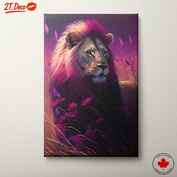 Majestic Lion in Vibrant Landscape