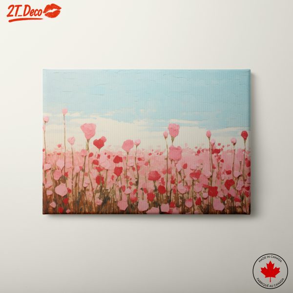 Abstract Floral Landscape in Pink