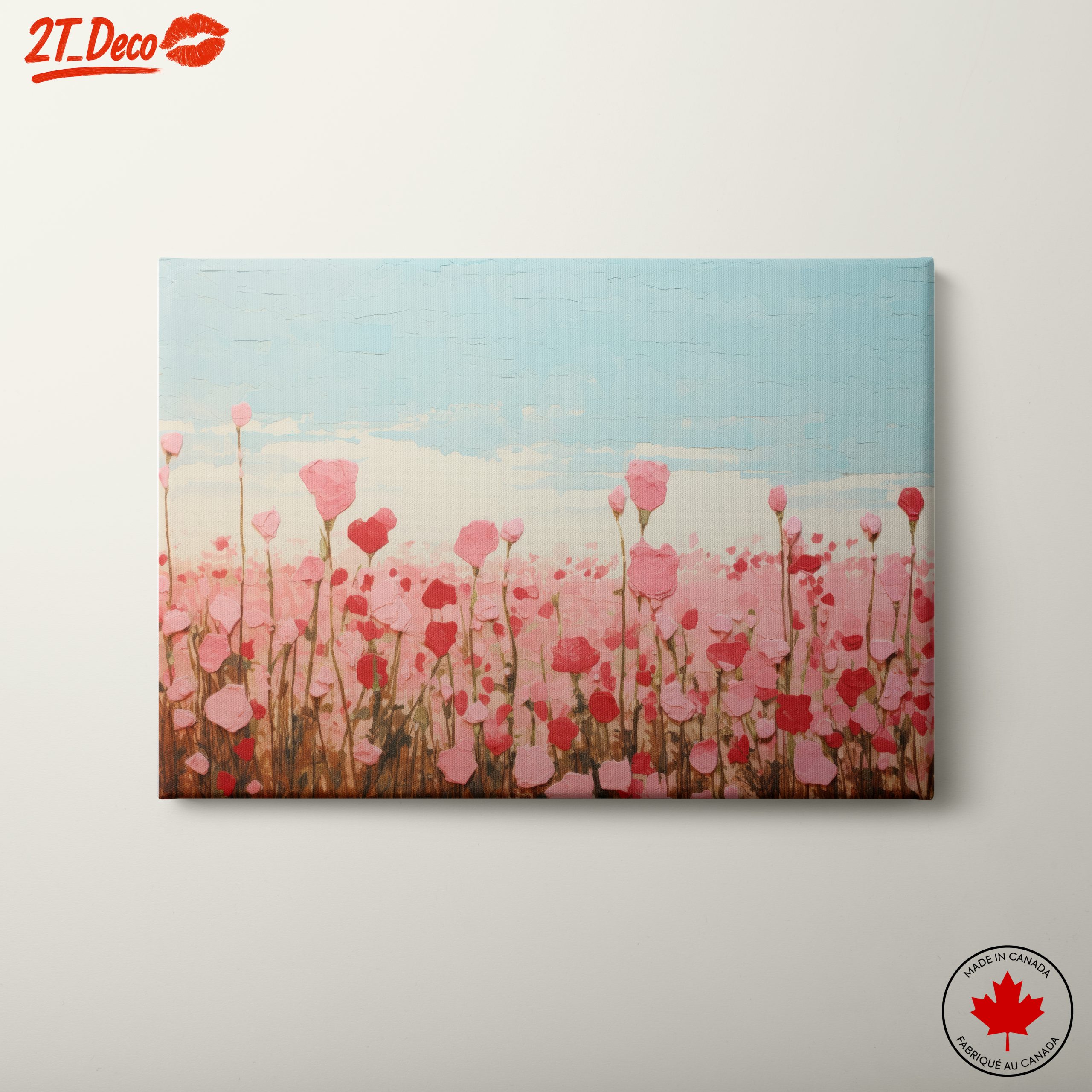 Abstract Floral Landscape in Pink