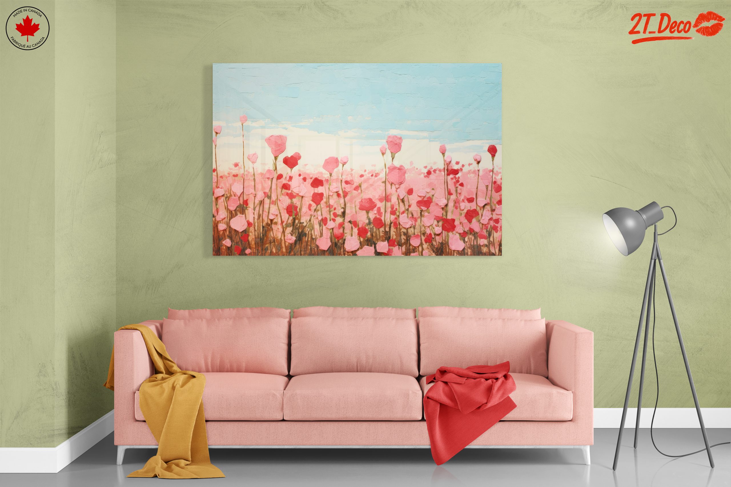 Abstract Floral Landscape in Pink - Image 7