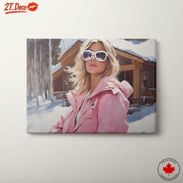 Stylish Woman in Pink Winter Coat