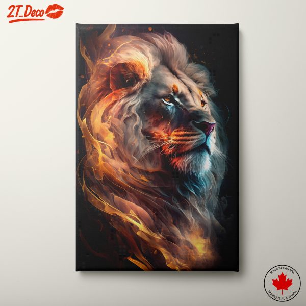 Majestic Lion in Vibrant Flames