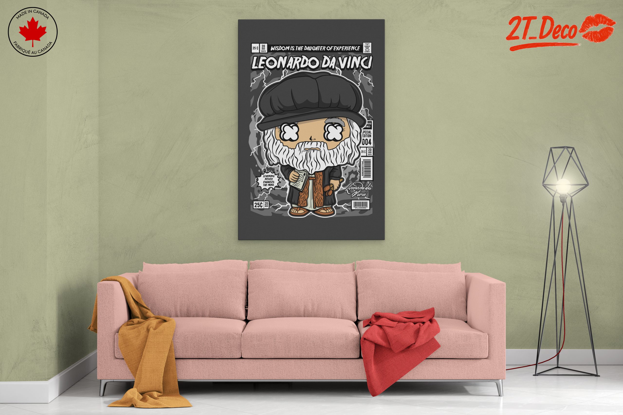 Stylized Illustration of Leonardo da Vinci - Image 2