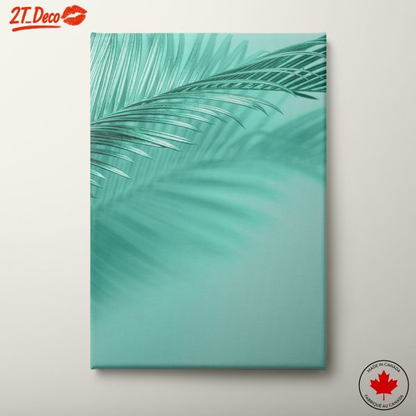 Elegant Palm Leaves in Aqua Tones
