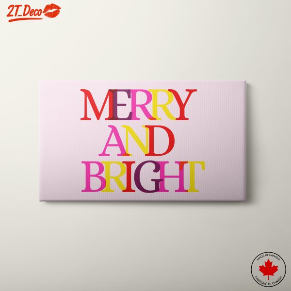 Merry and Bright Typography Art for Festive Decor