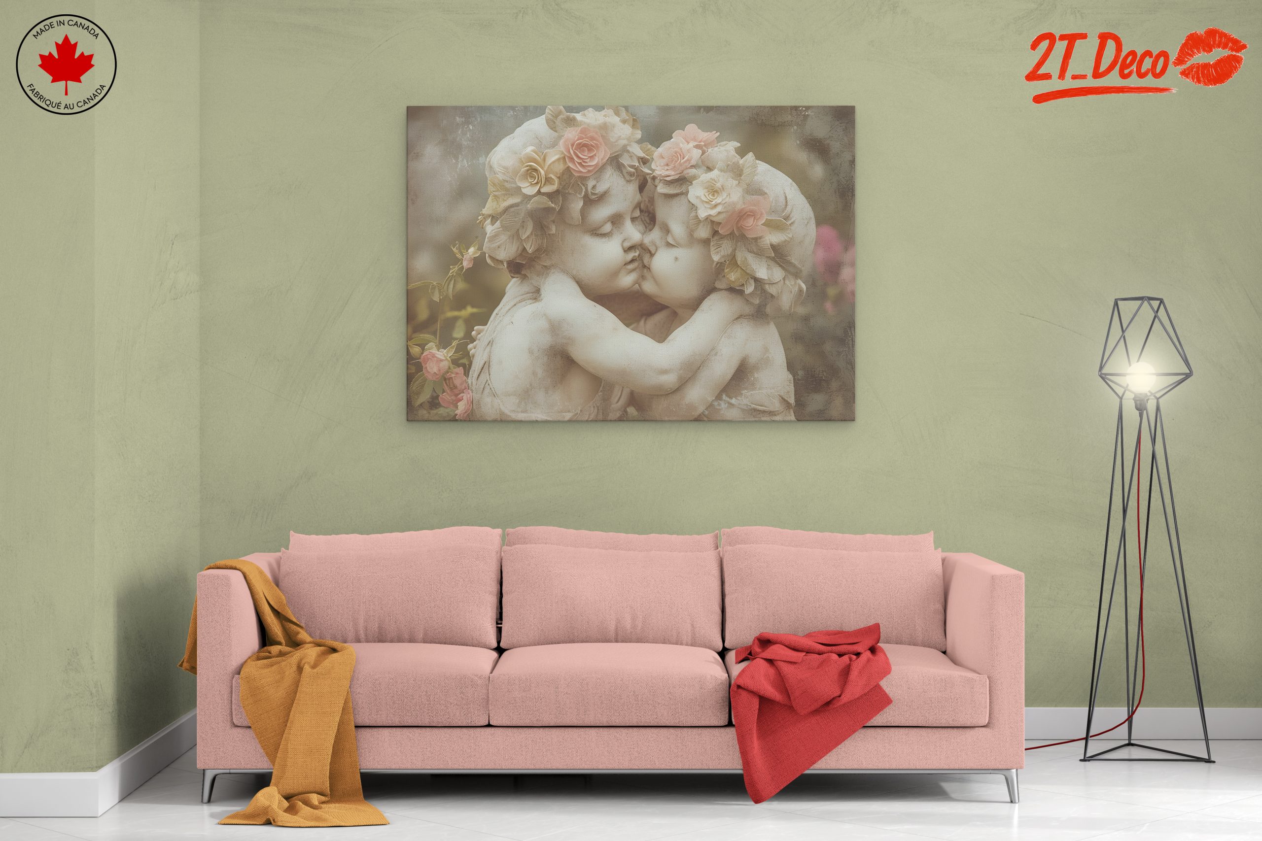 Cherubic Statue with Floral Accents - Image 2