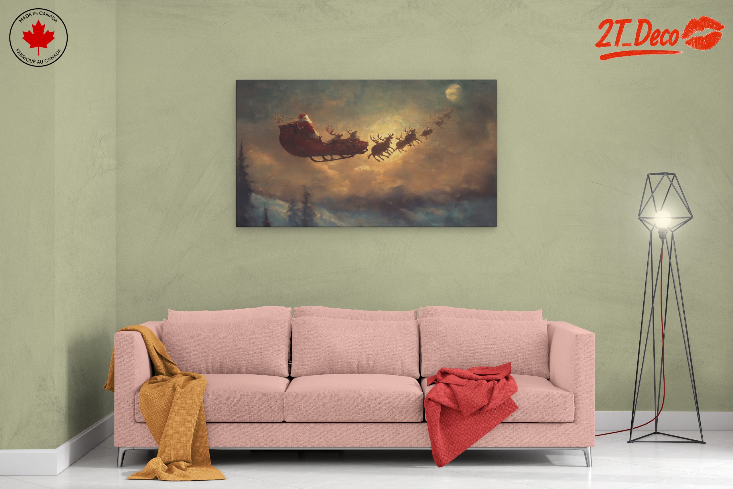Santa Claus Flying with Reindeer - Image 2