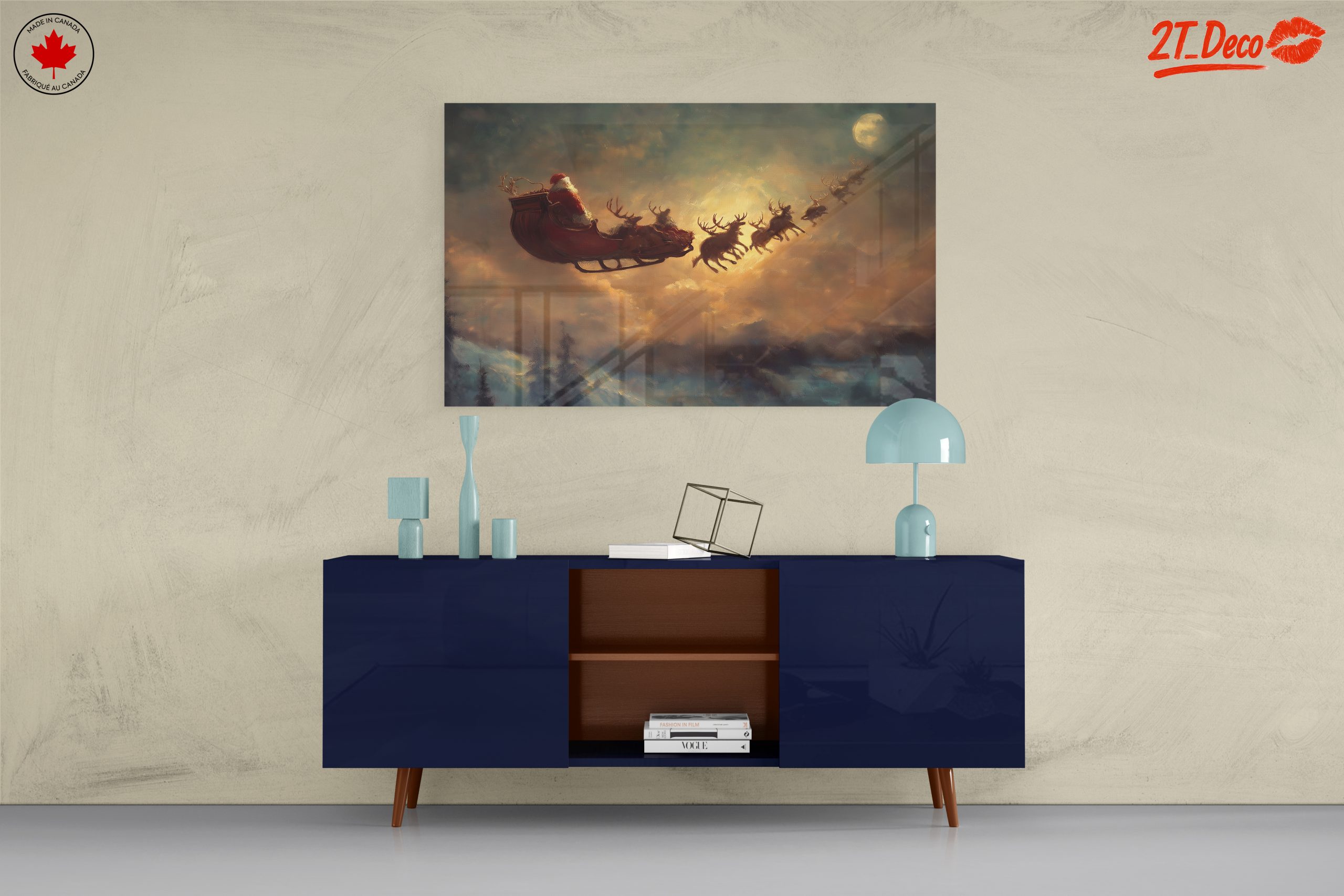 Santa Claus Flying with Reindeer - Image 8