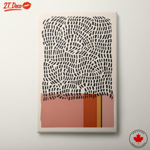 Contemporary Abstract Line Art with Color Blocks