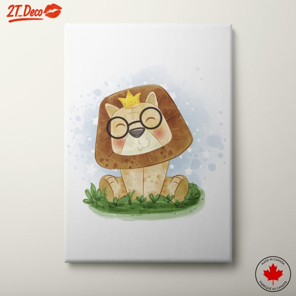 Cute Cartoon Lion with Glasses