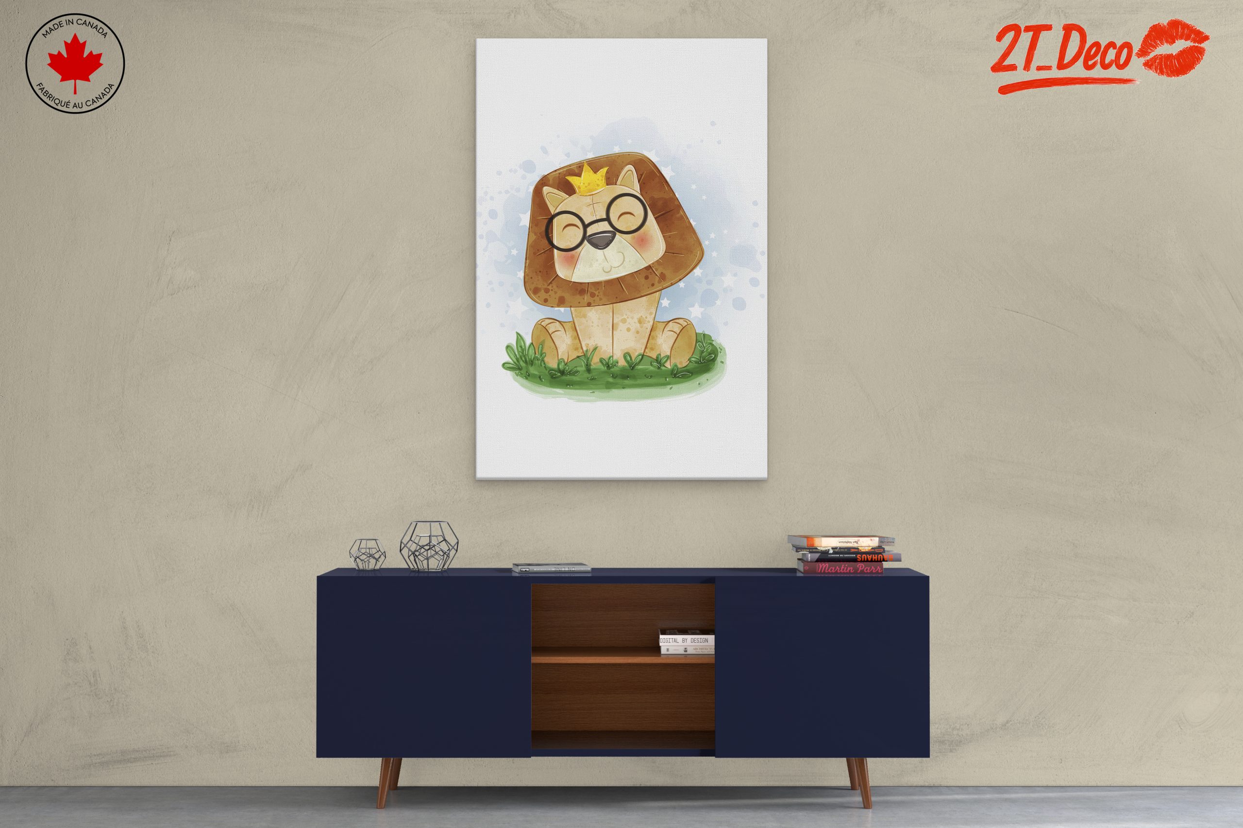 Cute Cartoon Lion with Glasses - Image 3