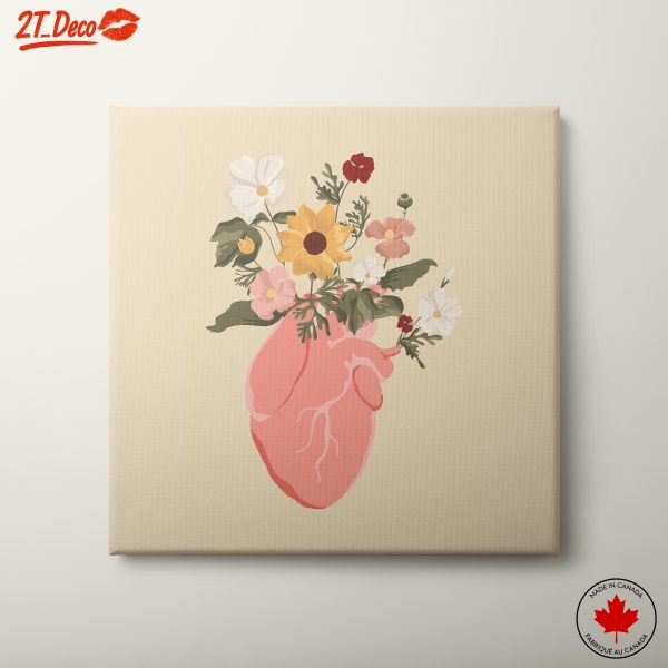 Floral Heart Illustration in Soft Colors