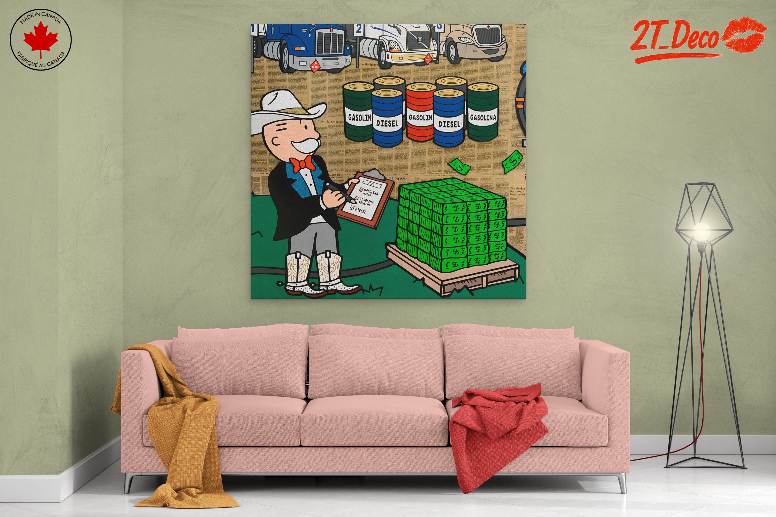 Playful Pop Art Character with Money - Image 2