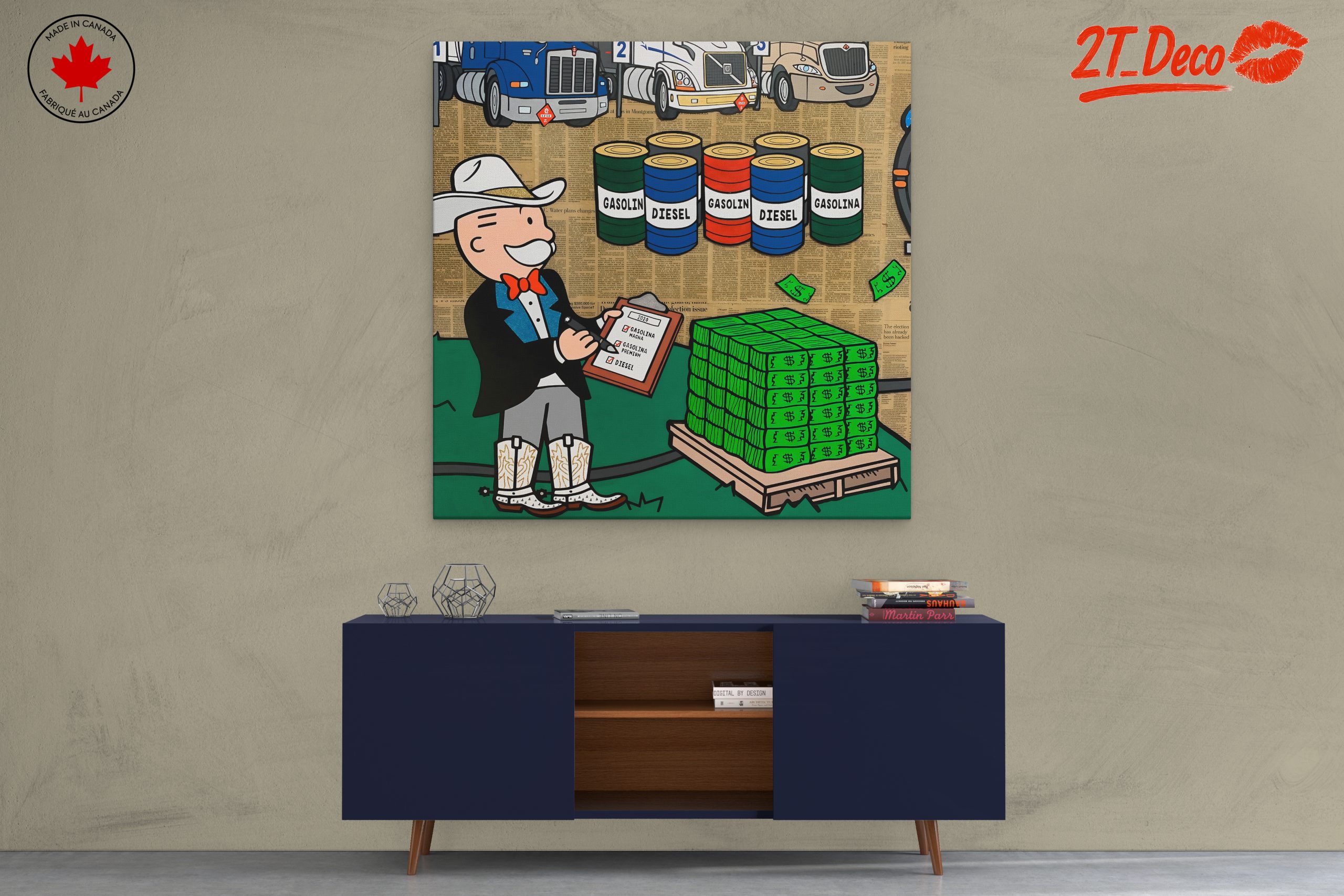 Playful Pop Art Character with Money - Image 3