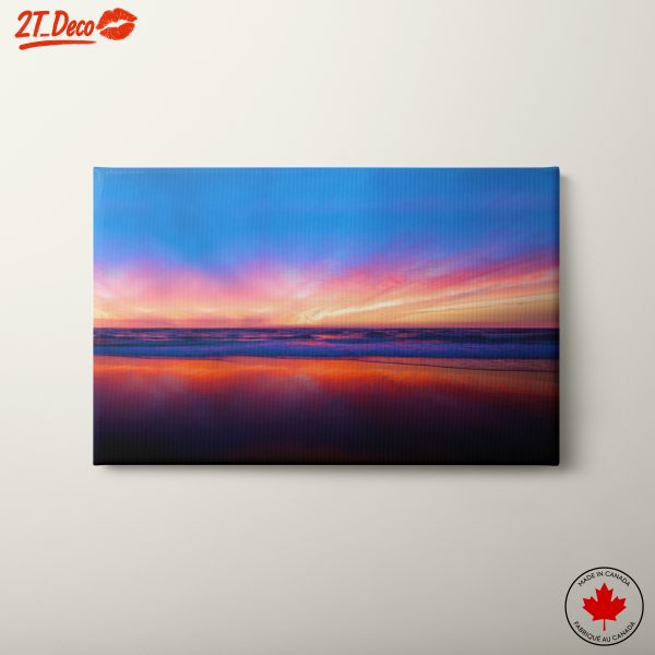 Serene Beach Sunset Over Calm Waters