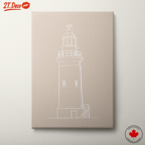 Lighthouse Illustration in Simple Line Art