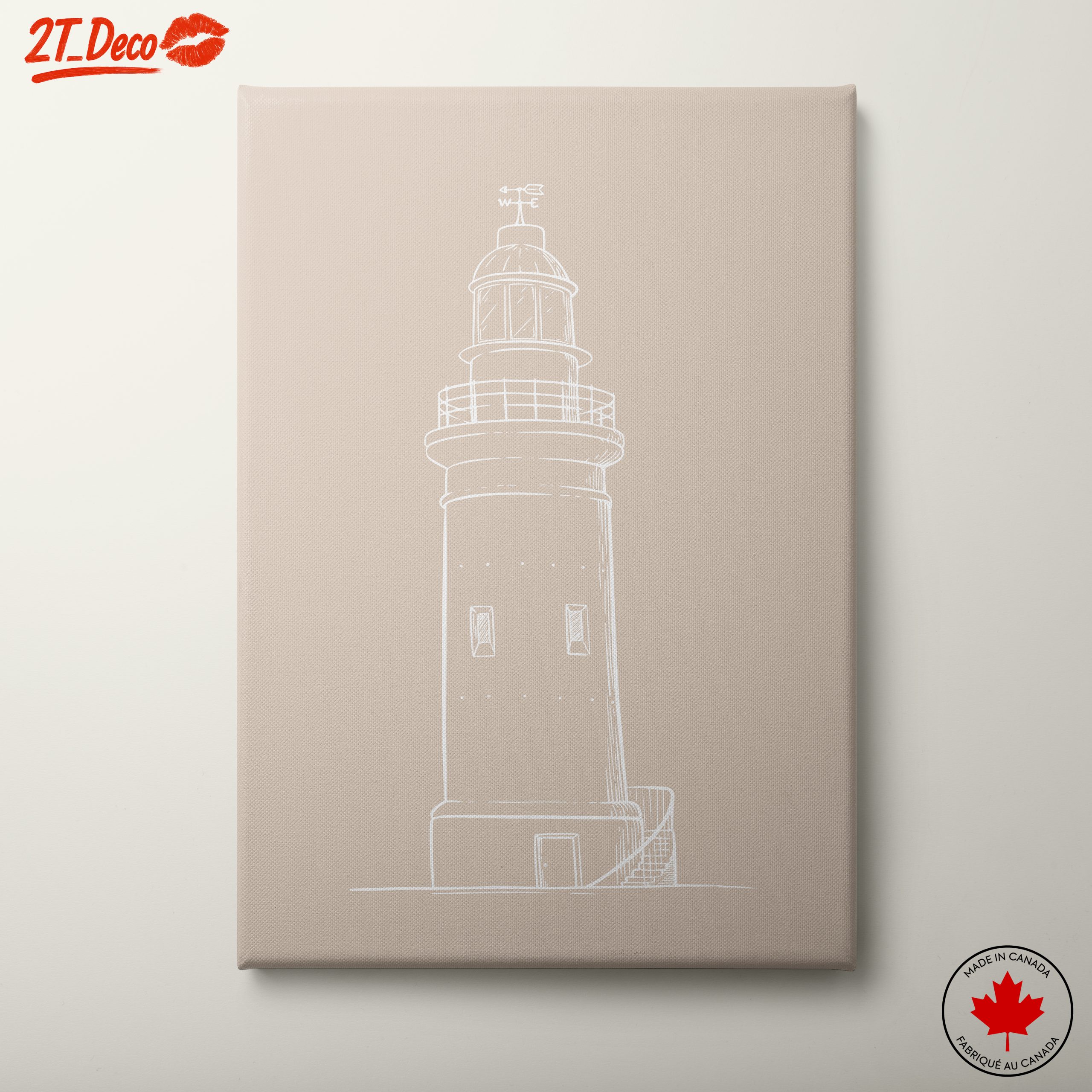 Lighthouse Illustration in Simple Line Art