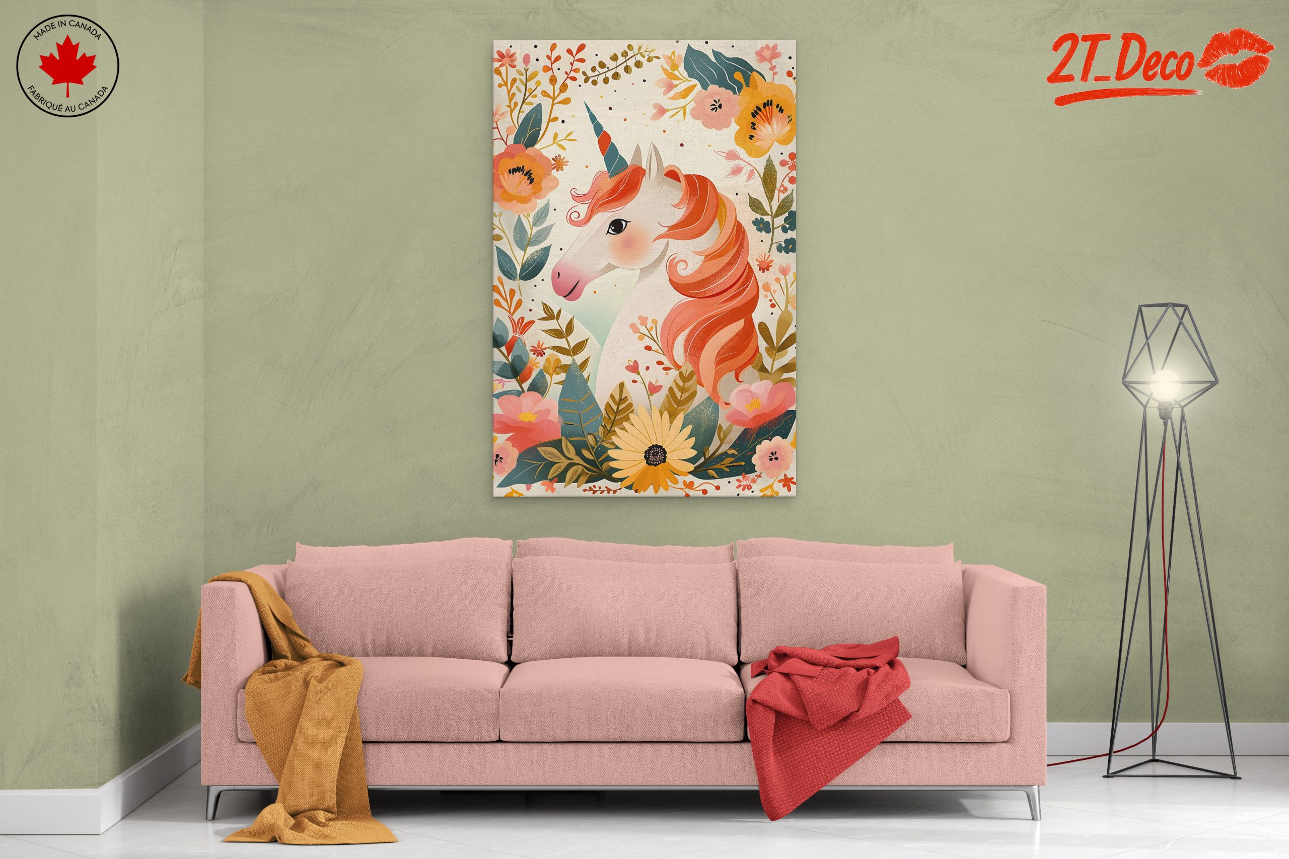 Whimsical Unicorn Surrounded by Flowers - Image 2