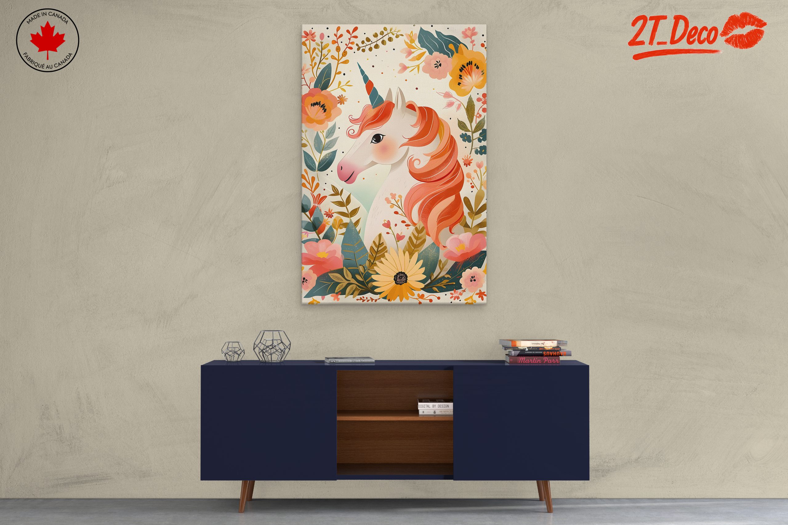 Whimsical Unicorn Surrounded by Flowers - Image 3
